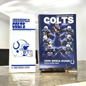 Lot of 2 Vintage Indianapolis Colts NFL Media Guide Yearbook 1988, 2006